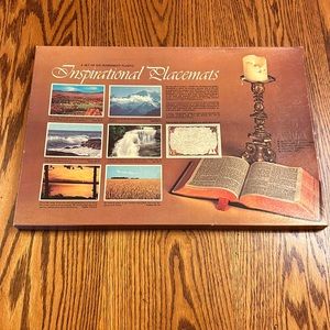 6 Vintage Inspirational Bible Scripture Laminated placemats by Bright of America